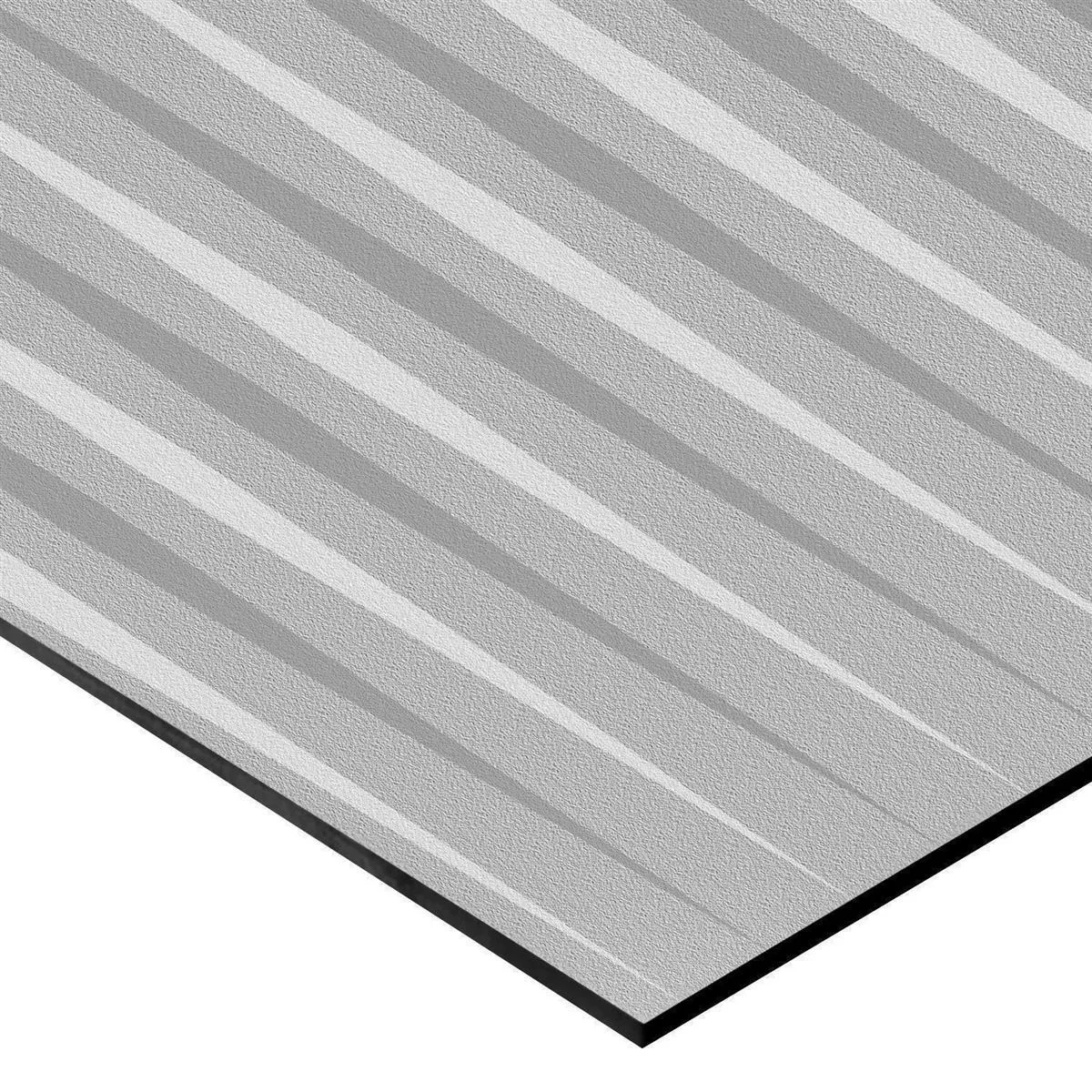 Zidne Pločice Vulcano Stripes Dekoracija Rektificiran Siva 60x120cm