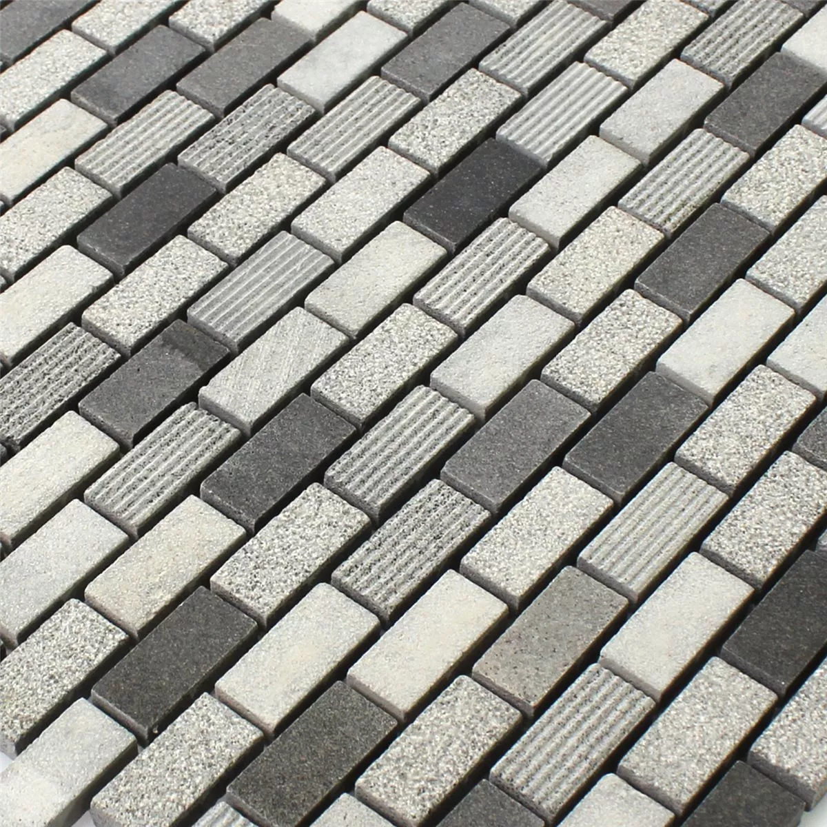 Mozaik Pločice Prirodni Kamen Notte Antracit 15x30x8mm