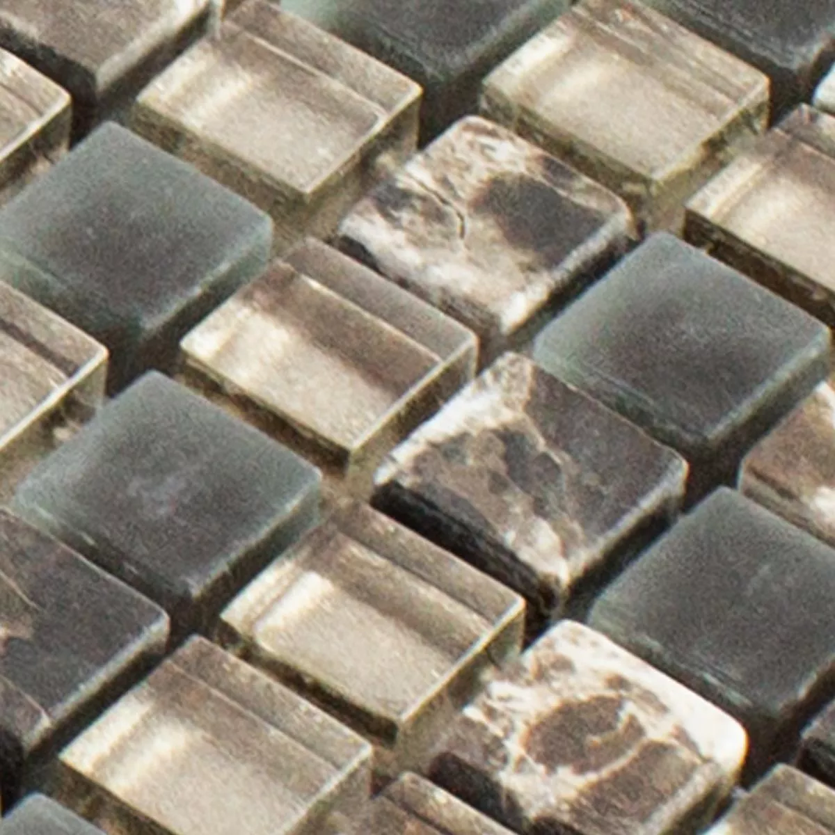 Uzorak Mozaik Staklo Prirodni Kamen Pločice Hayrabey Tamnosmeđa
