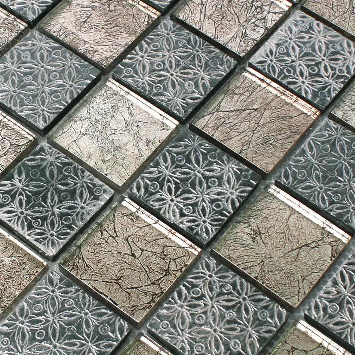 Mozaik Pločice Staklo Smola Prirodni Kamen Friesia Srebrna