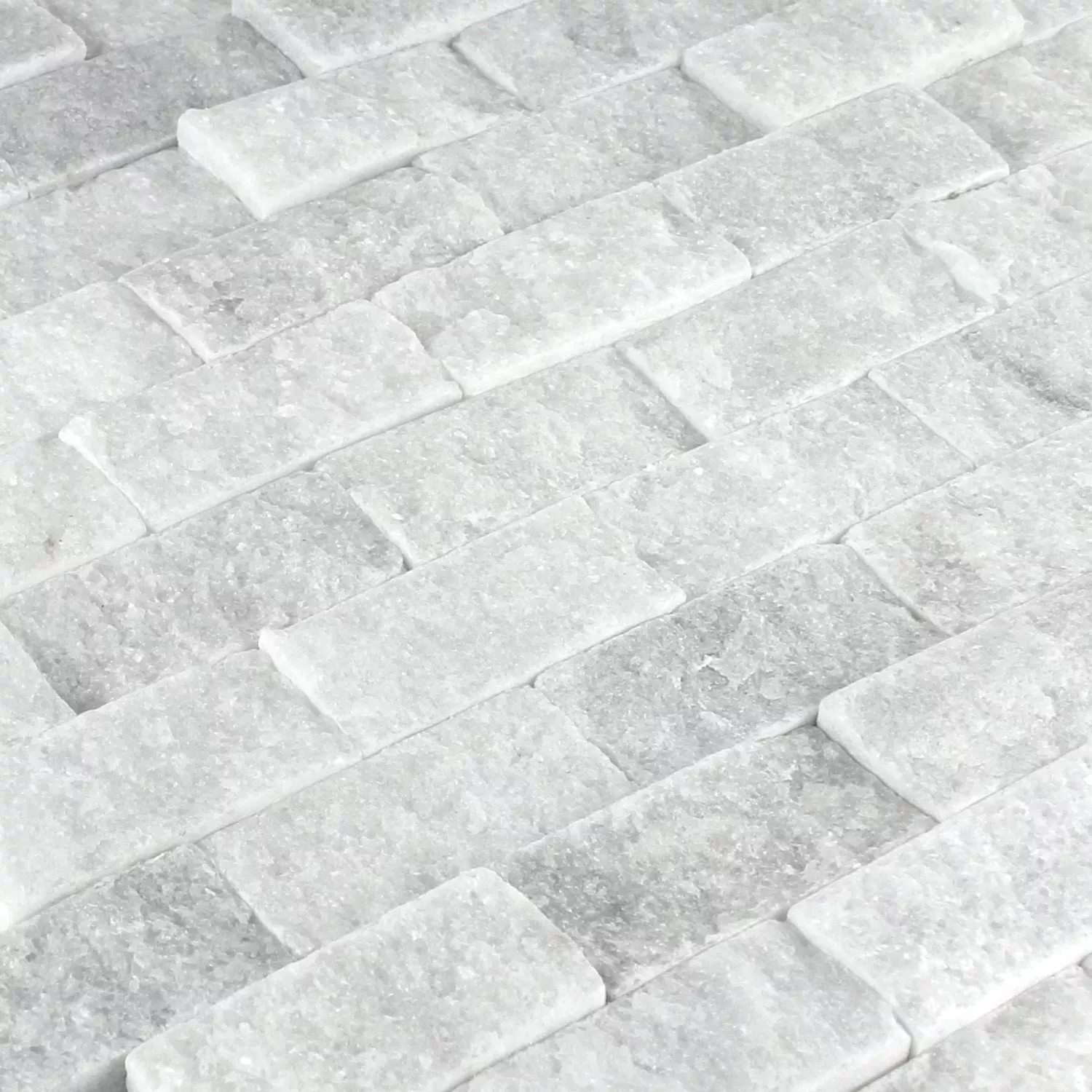 Mozaik Pločice Prirodni Kamen Mramor Treviso Brick Bijela 3D