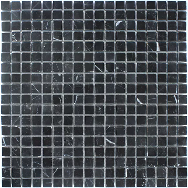 Mozaik Pločice Mramor 15x15x8mm Crna Poliran