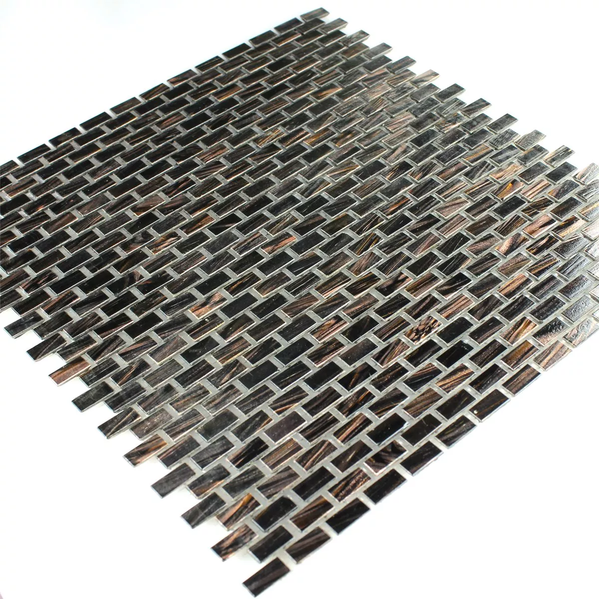 Uzorak Stakleni Mozaik Goldstar Smeđa Mini Brick