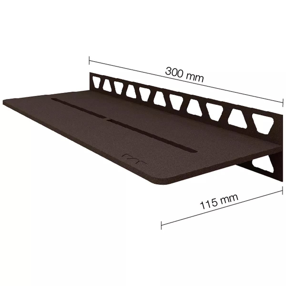 Polica za tuš zidna polica Schlüter pravokutnik 30x11,5 cm čista bronca