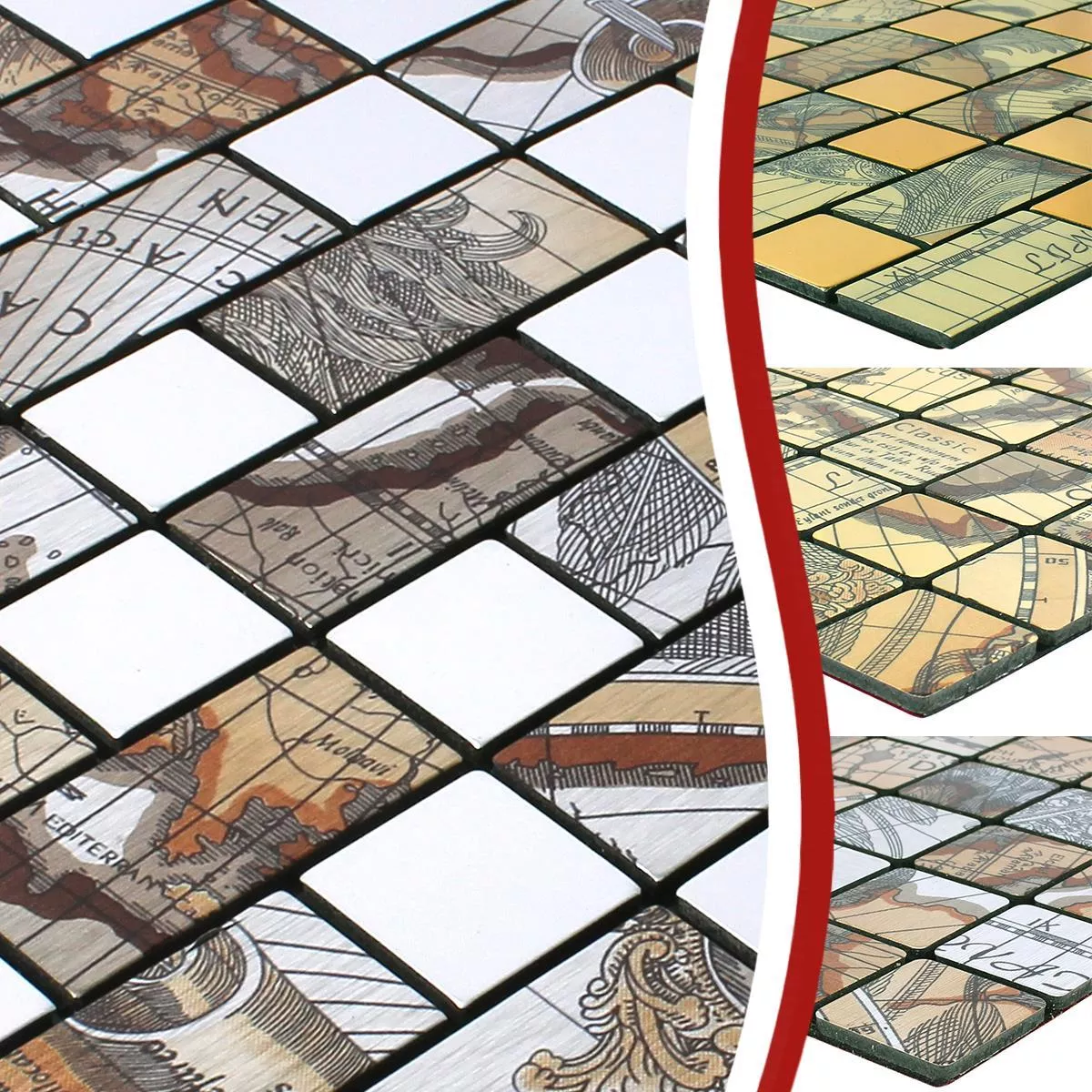 Mozaik Pločice Samoljepljiv Pinta Karta Svijeta