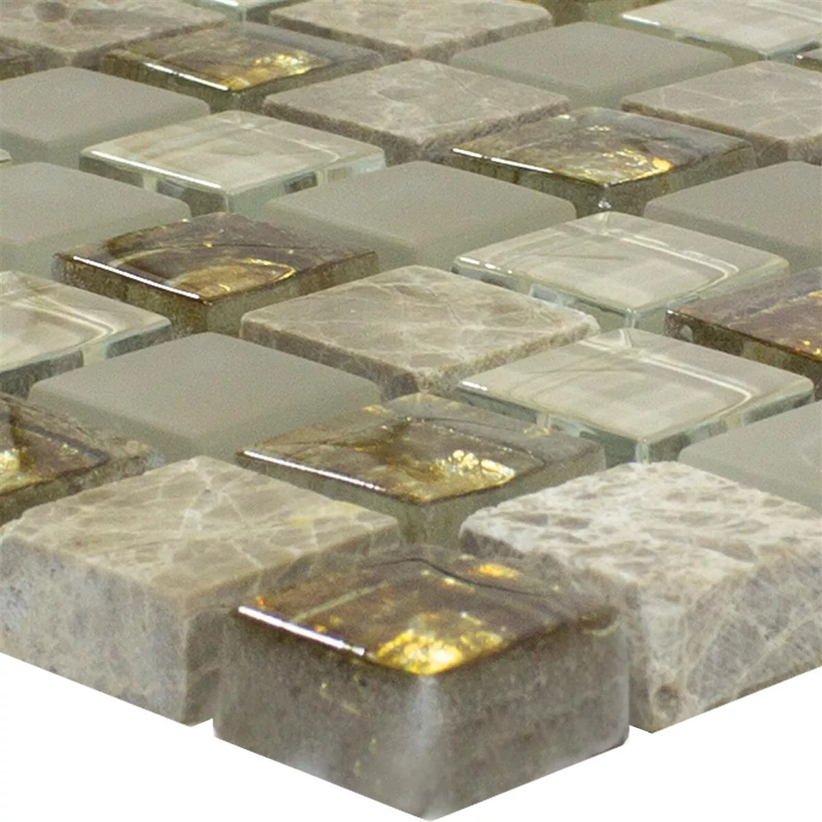 Stakleni Mozaik Pločice Lexington Staklo Mješavina Materijala Smeđa