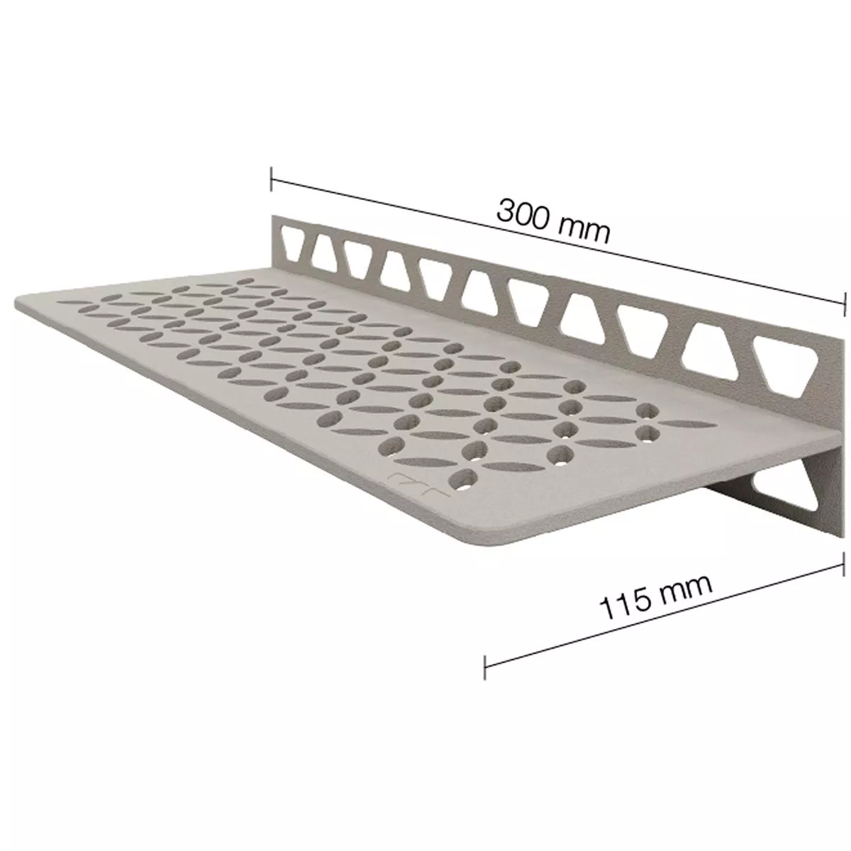 Polica za tuš zidna polica Schlüter pravokutnik 30x11,5 cm cvjetno bež