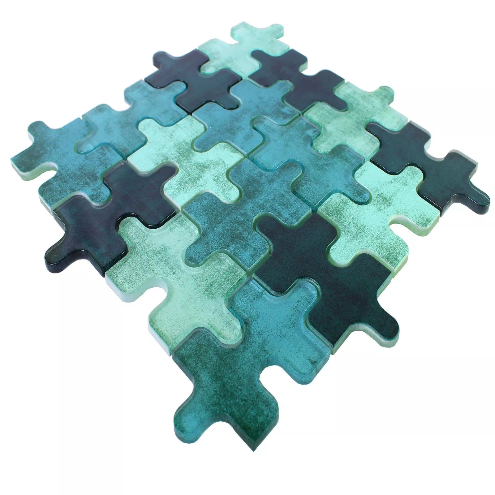 Stakleni Mozaik Pločice Puzzle Zelena