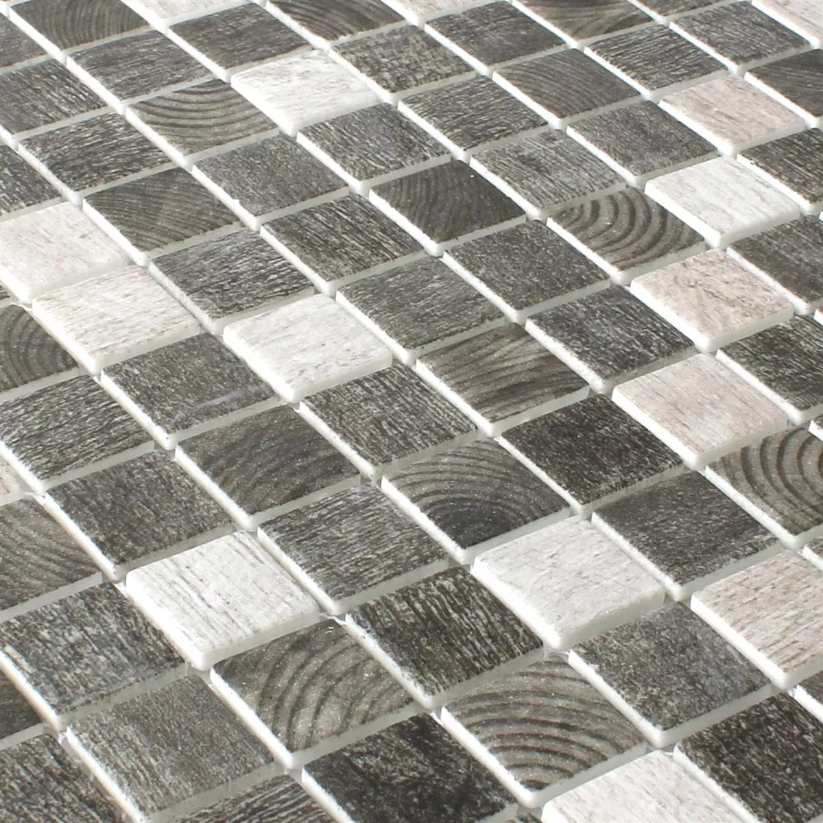 Mozaik Pločice Staklo Valetta Struktura Drveta Siva