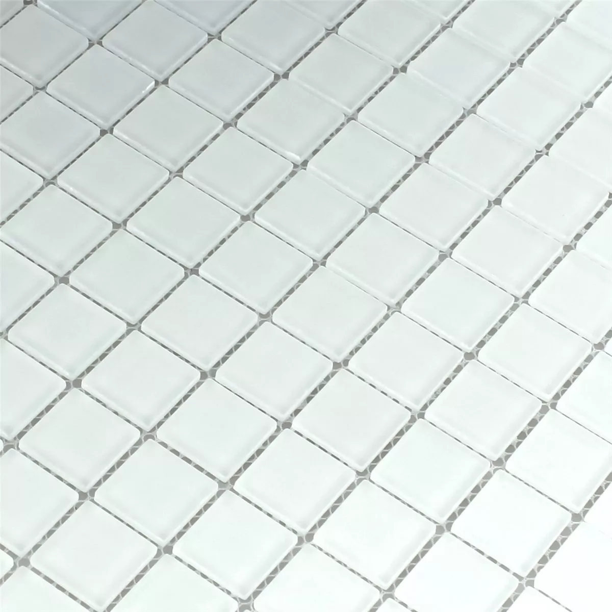 Mozaik Pločice Staklo Bijela Mat Uni