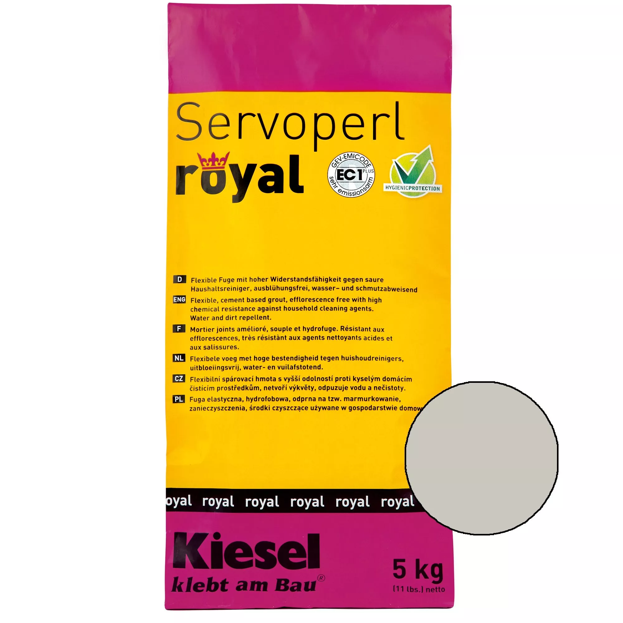 Kiesel Servoperl Royal - Fleksibilni Spoj Koji Odbija Vodu I Prljavštinu (5KG Srebrno Siva)