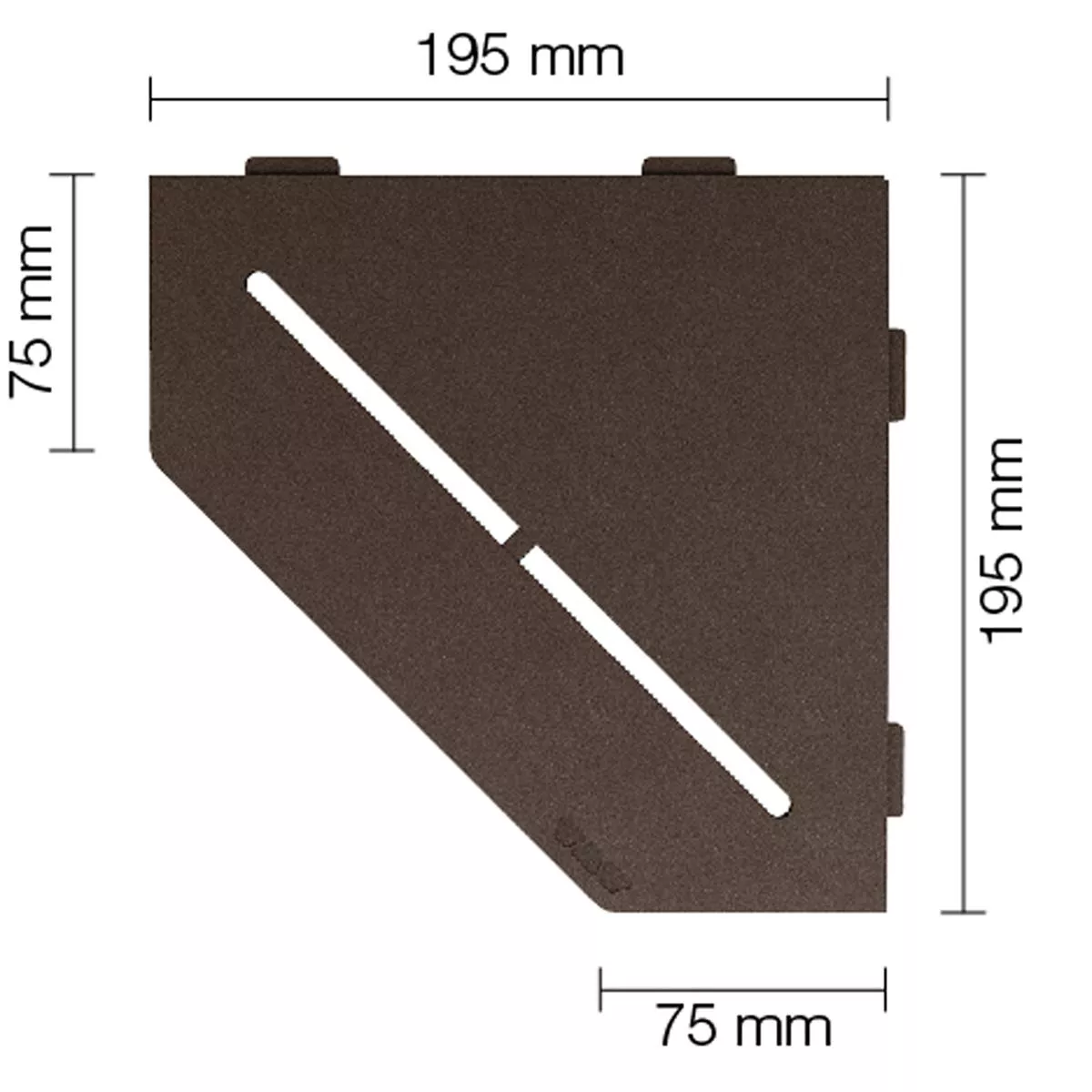 Zidna polica za tuš kabinu Schlüter 5agon 19,5x19,5 cm Pure Bronze