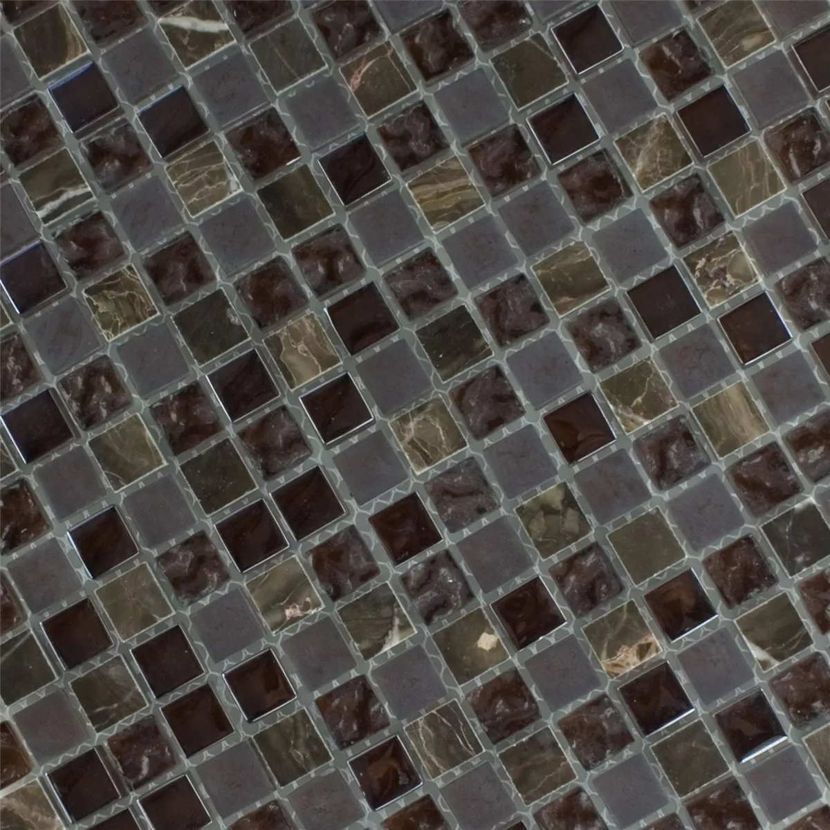 Uzorak Mozaik Pločice Staklo Mramor Mix Sintra Smeđa 