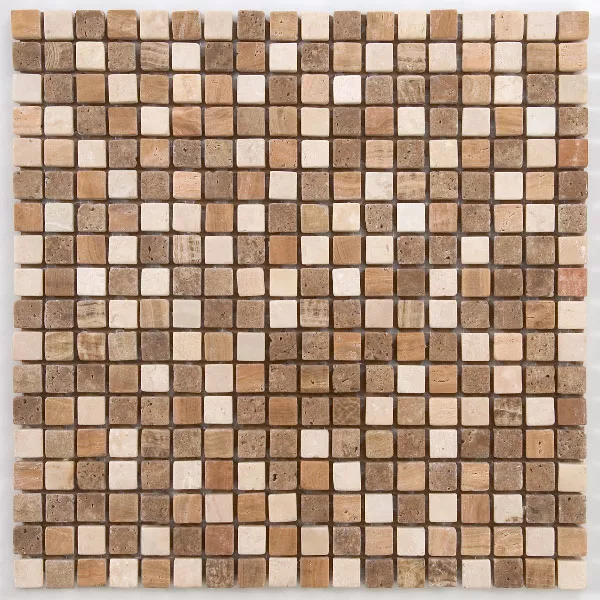 Mozaik Pločice Mramor Smeđa Mješavina 15x15x8mm