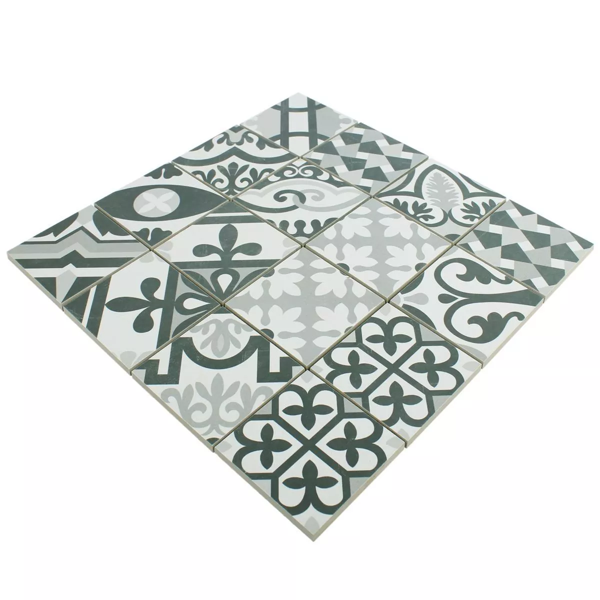 Keramički Mozaik Retro Pločice Utopia Crna Bijela R10/B