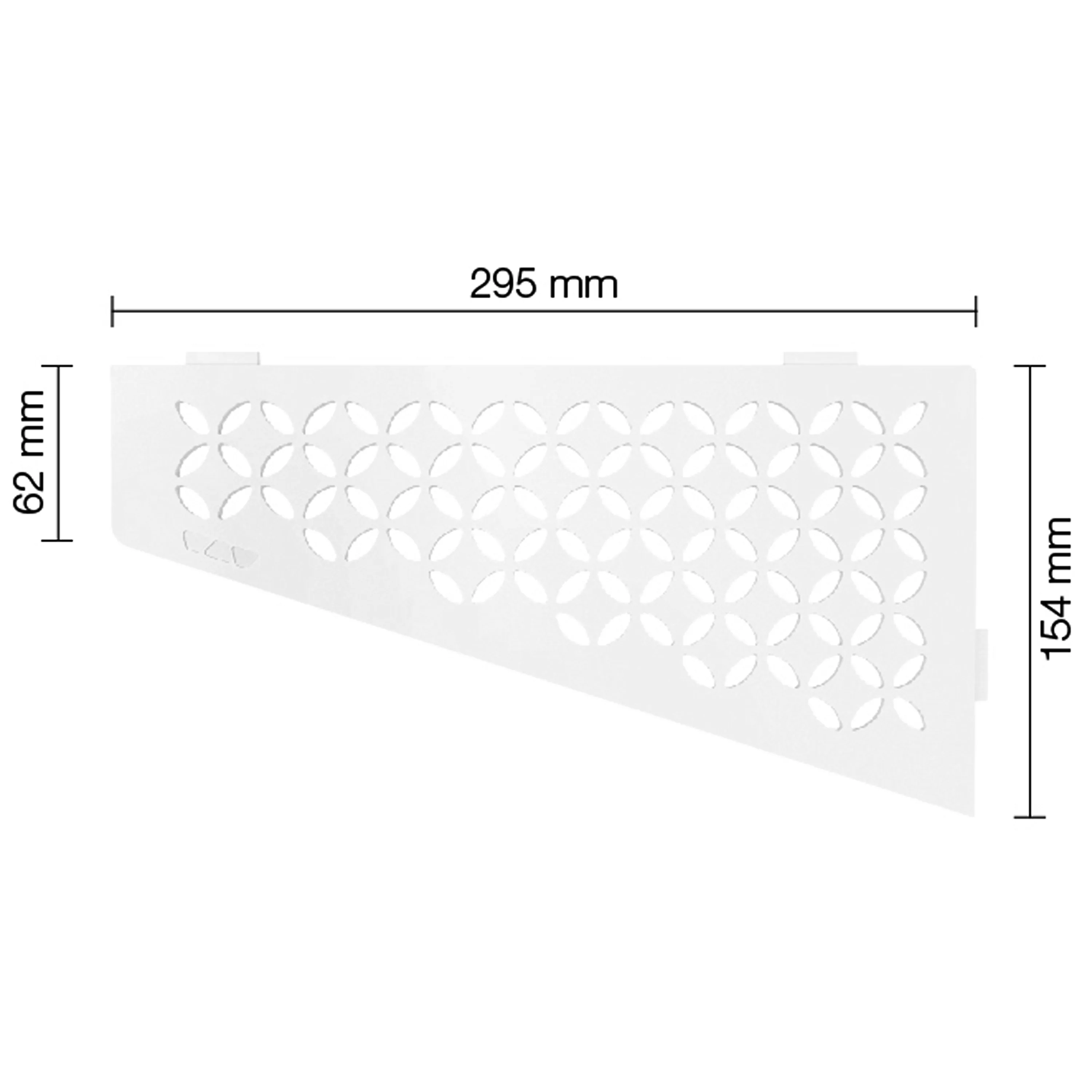 Zidna polica za tuš kabinu Schlüter četvrtasta 15,4x29,5 cm cvjetno bijela