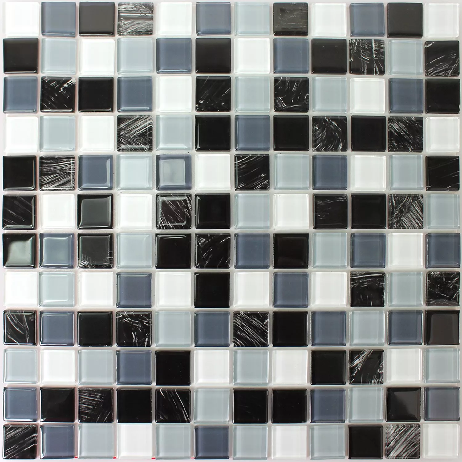 Uzorak Samoljepljiv Stakleni Mozaik Crna Siva