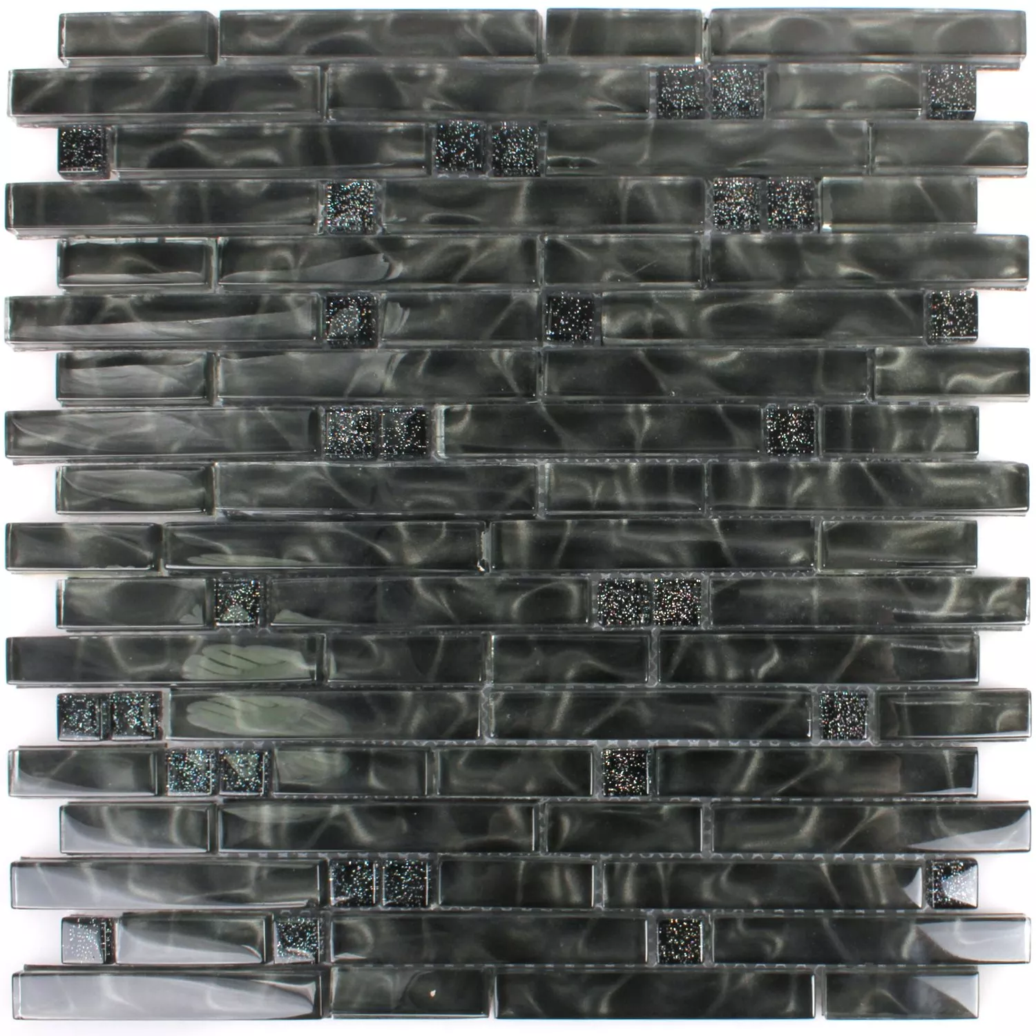 Stakleni Mozaik Pločice Villach Crna Šljokice Uni