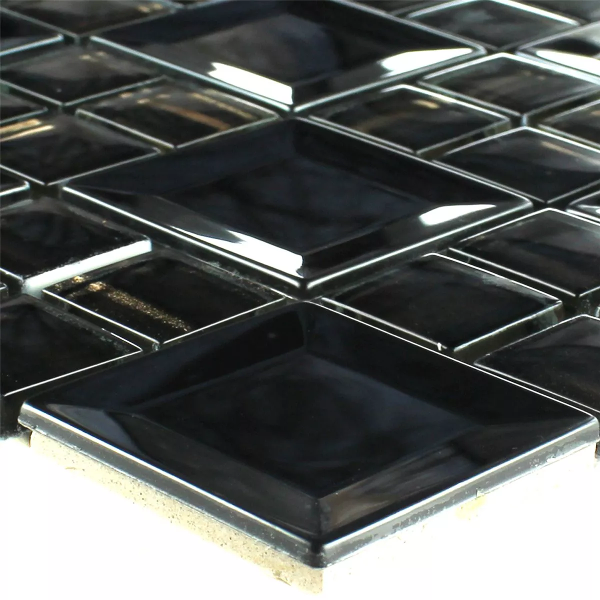 Mozaik Pločice Čelik Metal Crna