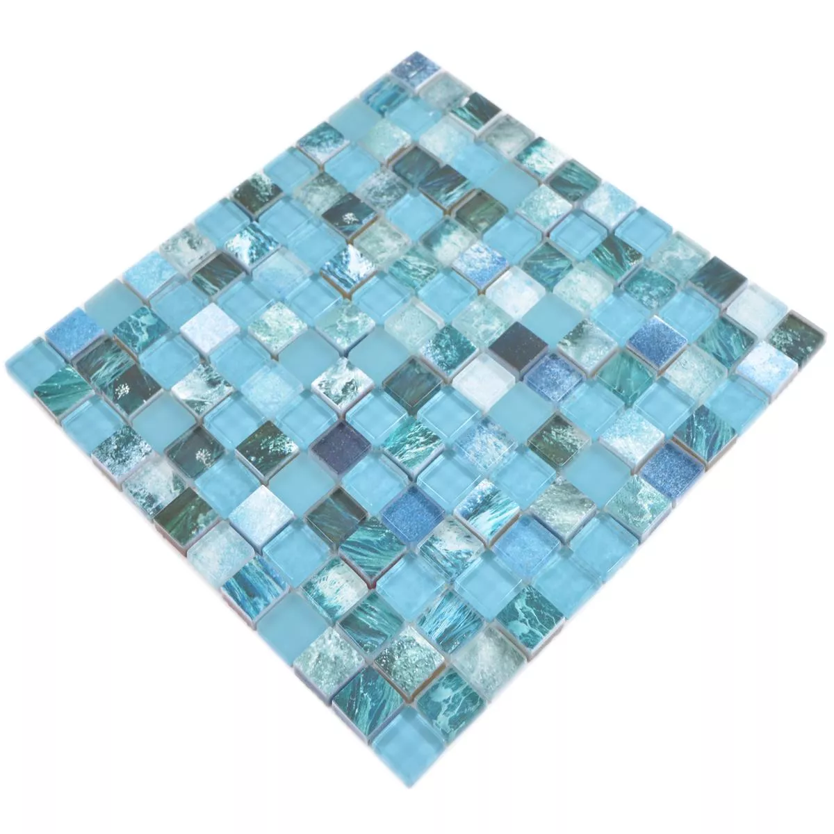 Stakleni Mozaik Pločice Cornelia Retro Izgled Zelena Plava
