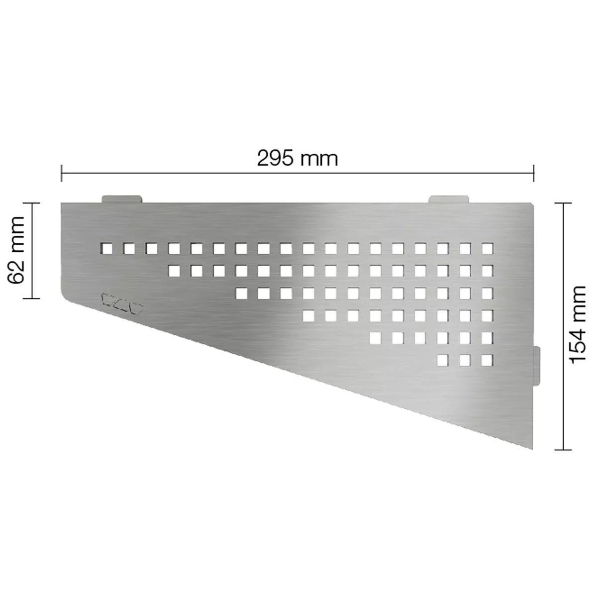 Zidna polica za tuš kabinu Schlüter kvadrat 15,4x29,5cm kvadrat srebrna