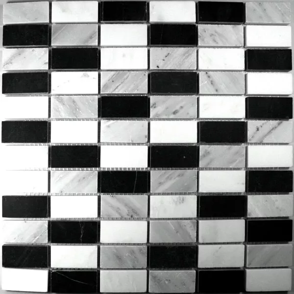 Mozaik Pločice Mramor Crna Bijela Mix