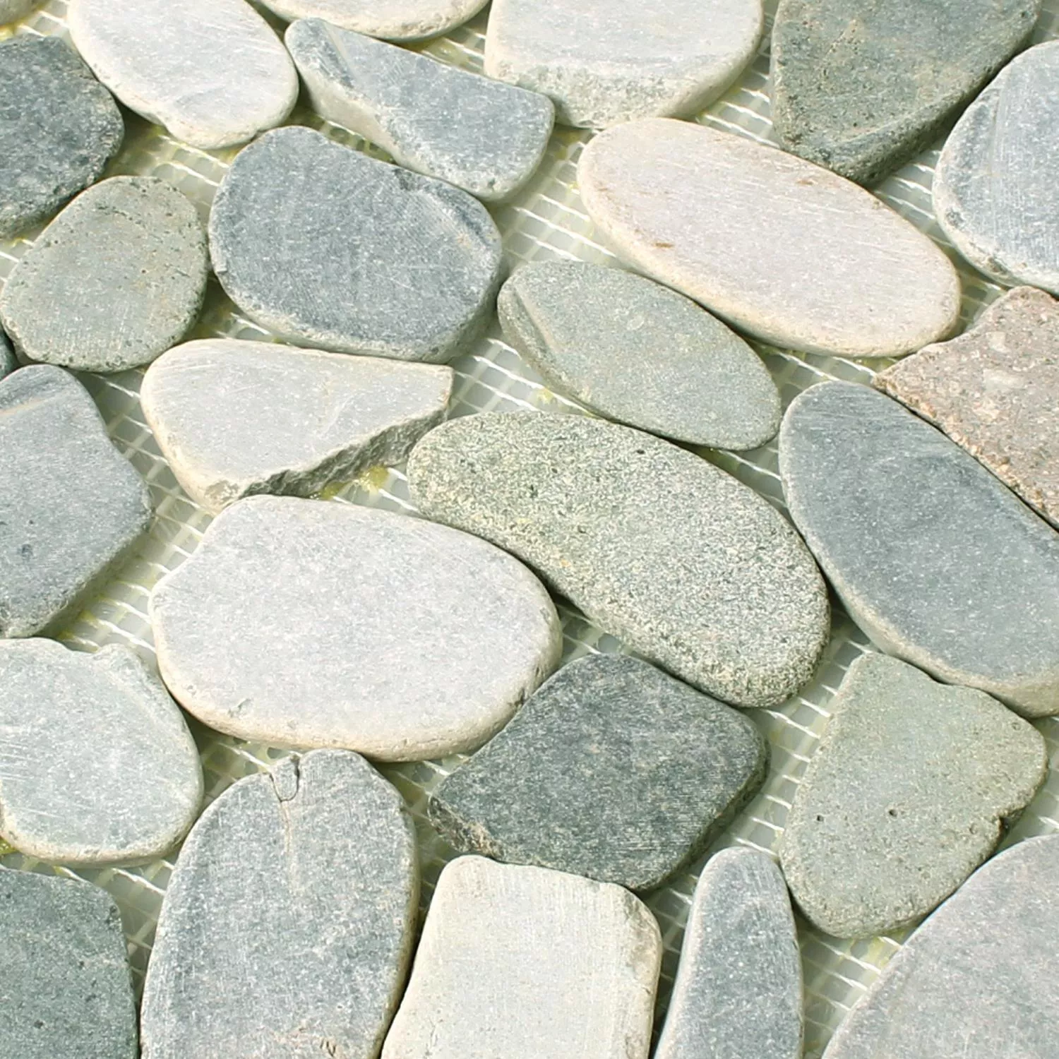 Uzorak Riječni Oblutak Mozaik Od Prirodnog Kamena Izrezan Kos