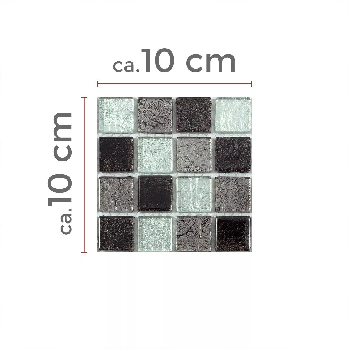 Uzorak Mozaik Pločice Staklo Bonnie Kristal Struktura Crna Srebrna Siva