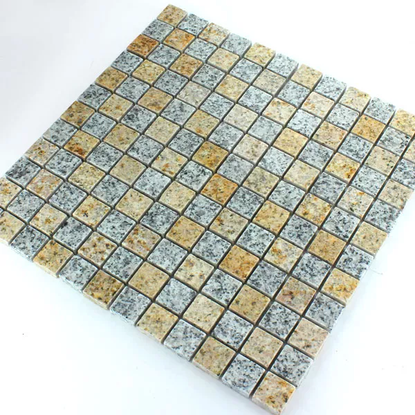 Mozaik Pločice Granit 23x23x8mm Žuta Siva