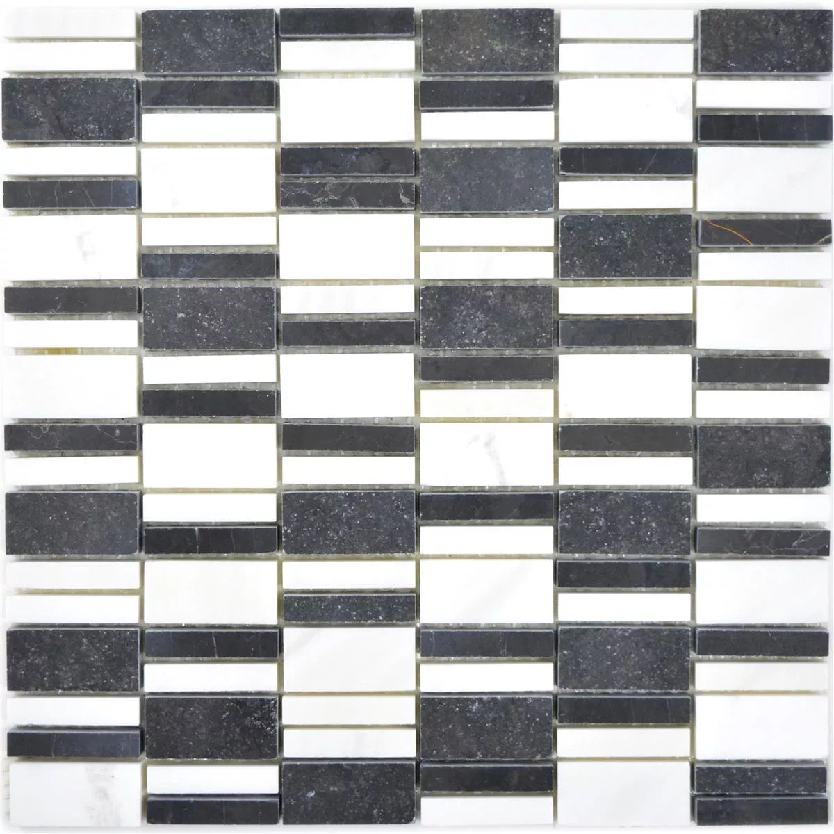 Mramor Mozaik Pločice Sunbury Crna Bijela