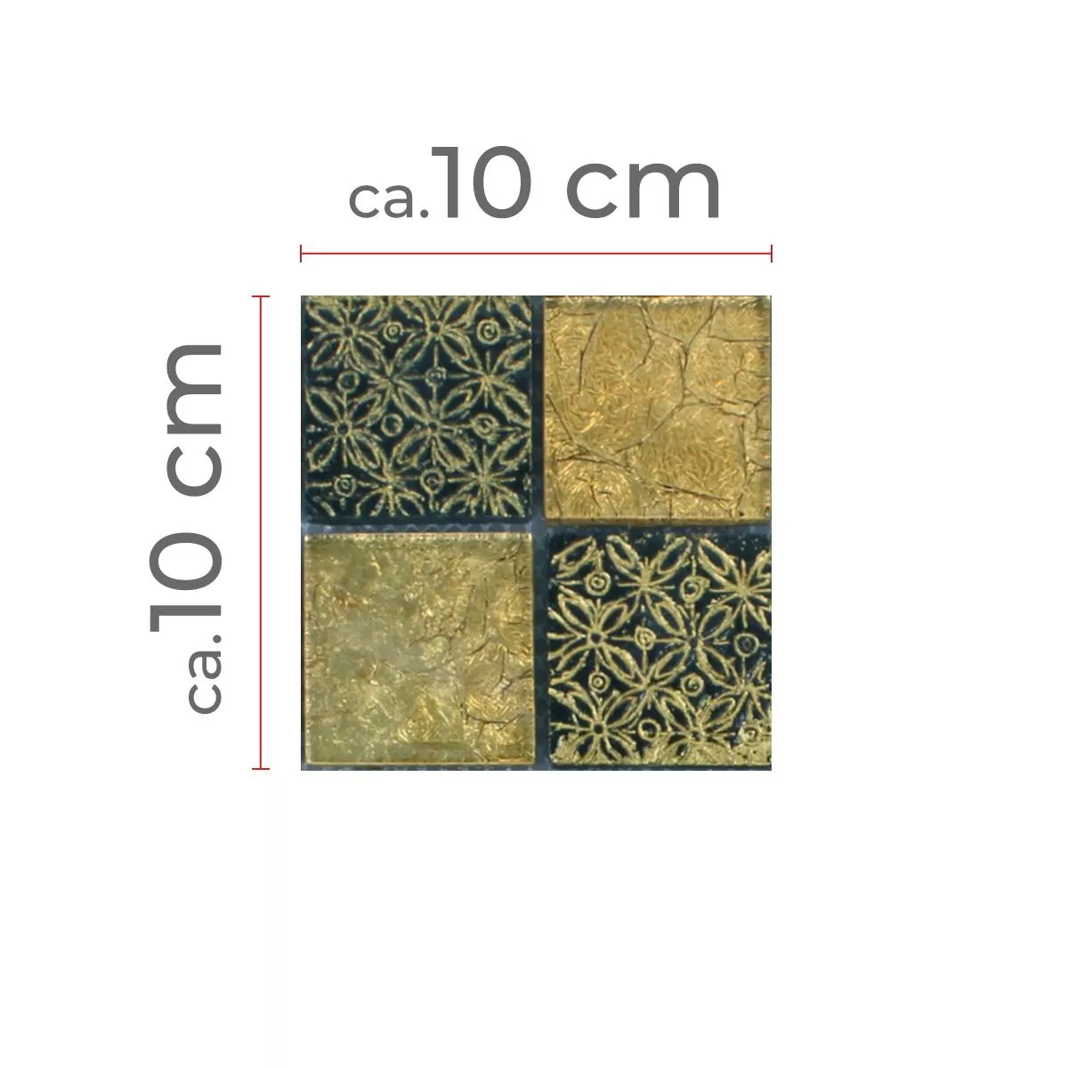 Uzorak Mozaik Pločice Staklo Prirodni Kamen Friesia Zlatna