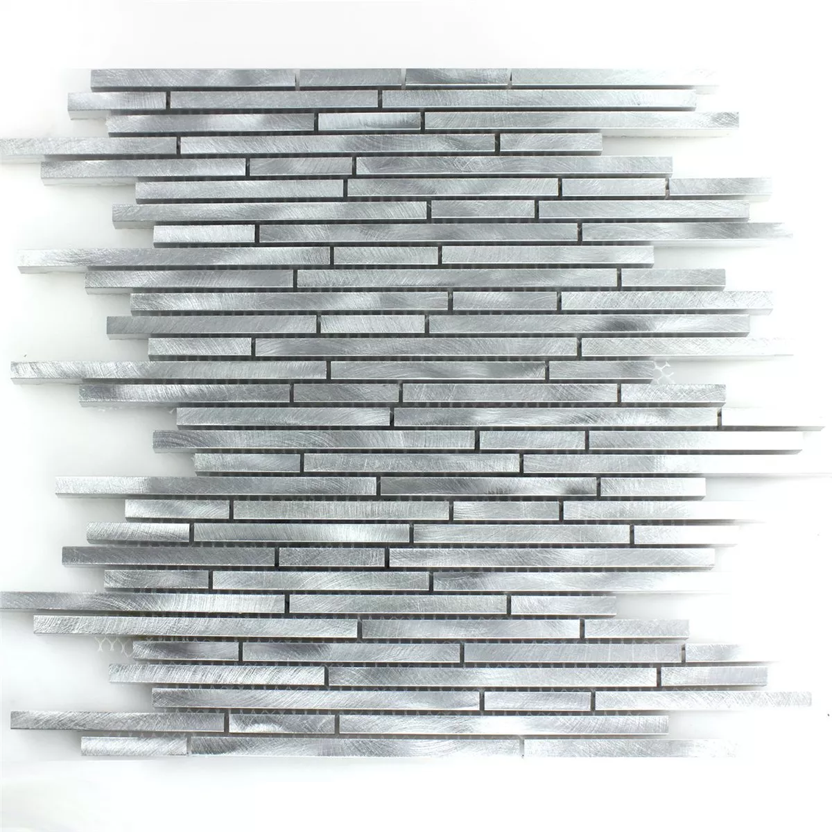 Mozaik Pločice Aluminij Srebrna Stripes
