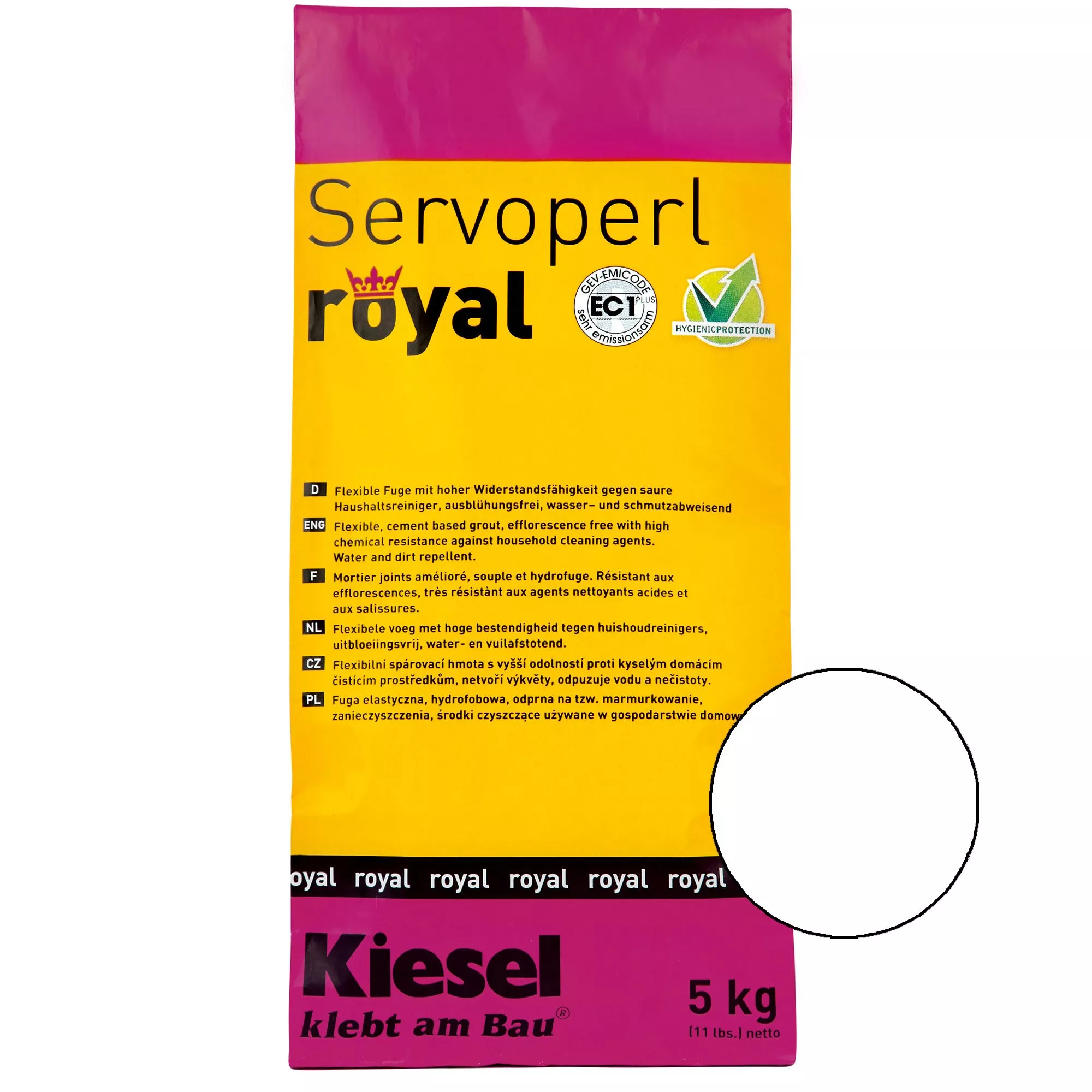 Kiesel Servoperl Royal - Fleksibilni Spoj Koji Odbija Vodu I Prljavštinu (5 Kg Bijele Boje)