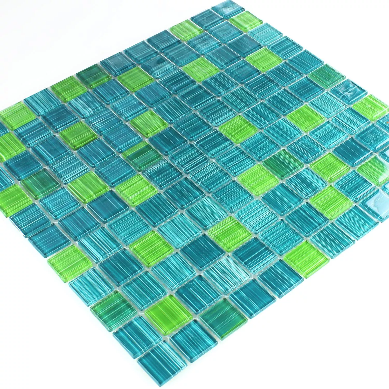Stakleni Mozaik Pločice Prugast Zelena Mix