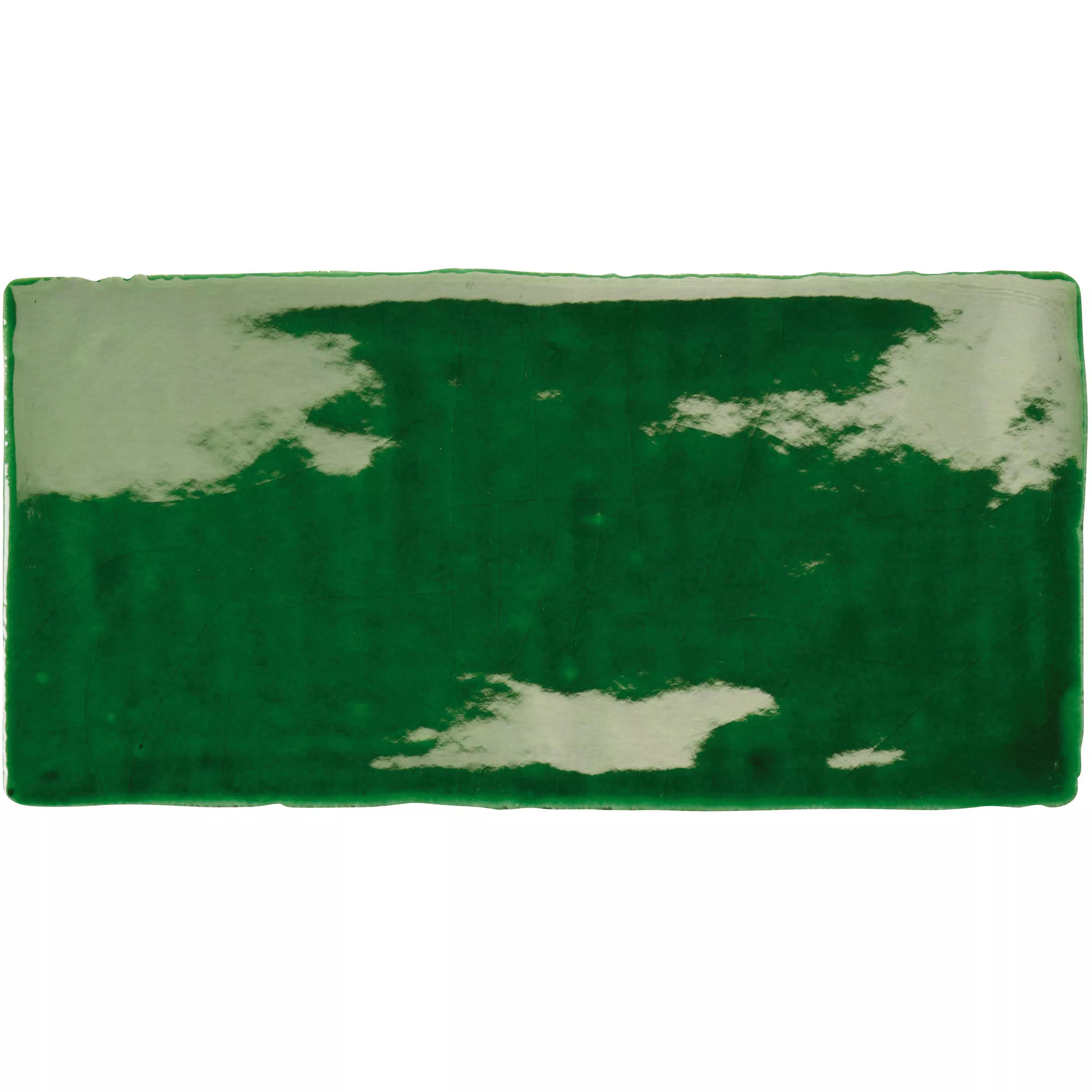 Uzorak Zidne Pločica Algier Ručno Izrađen 7,5x15cm Smaragdno Zeleno