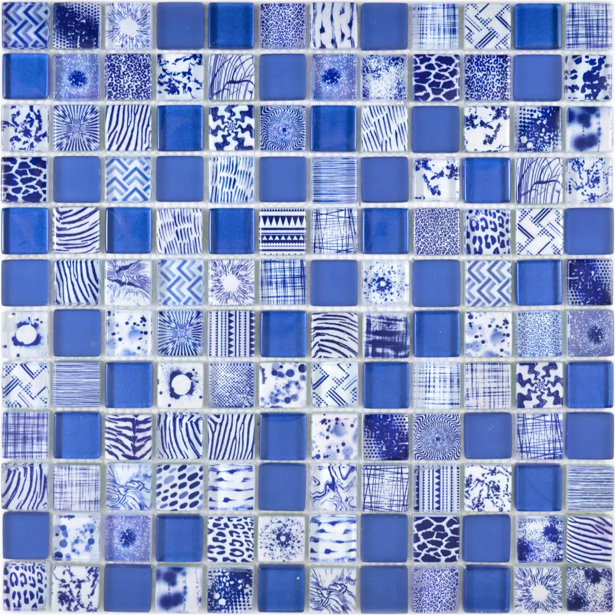 Stakleni Mozaik Pločice Cornelia Retro Izgled Plava