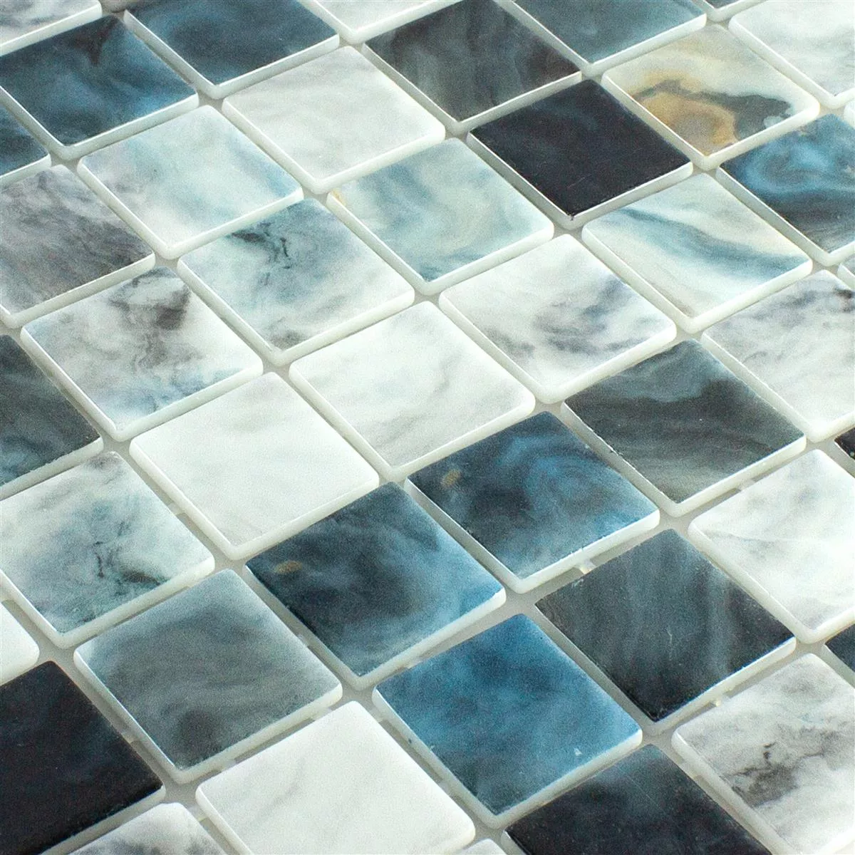 Mozaik Staklo Za Bazene Baltic Plava Siva 38x38mm