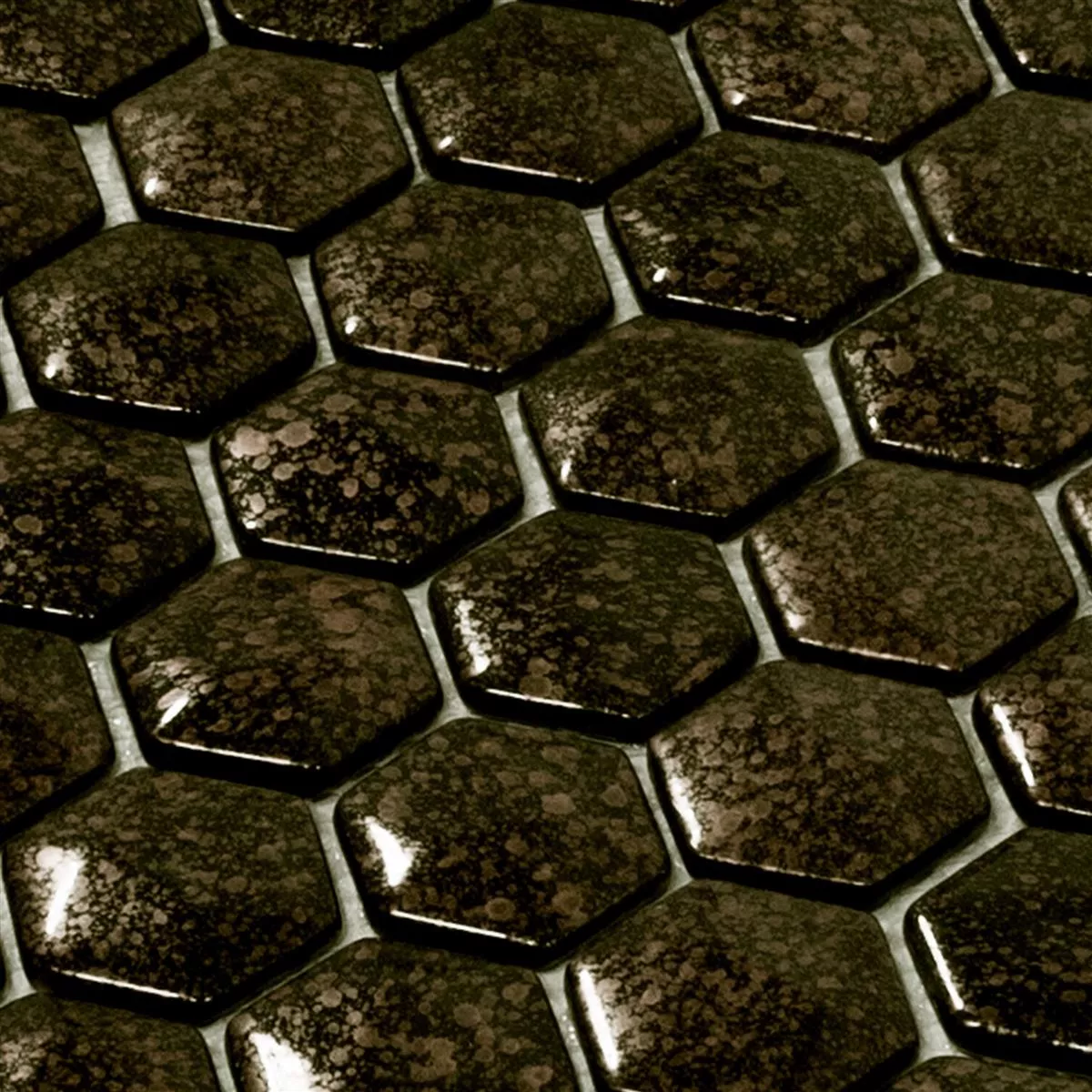 Stakleni Mozaik Pločice Leopard Šesterokut 3D Zlatna