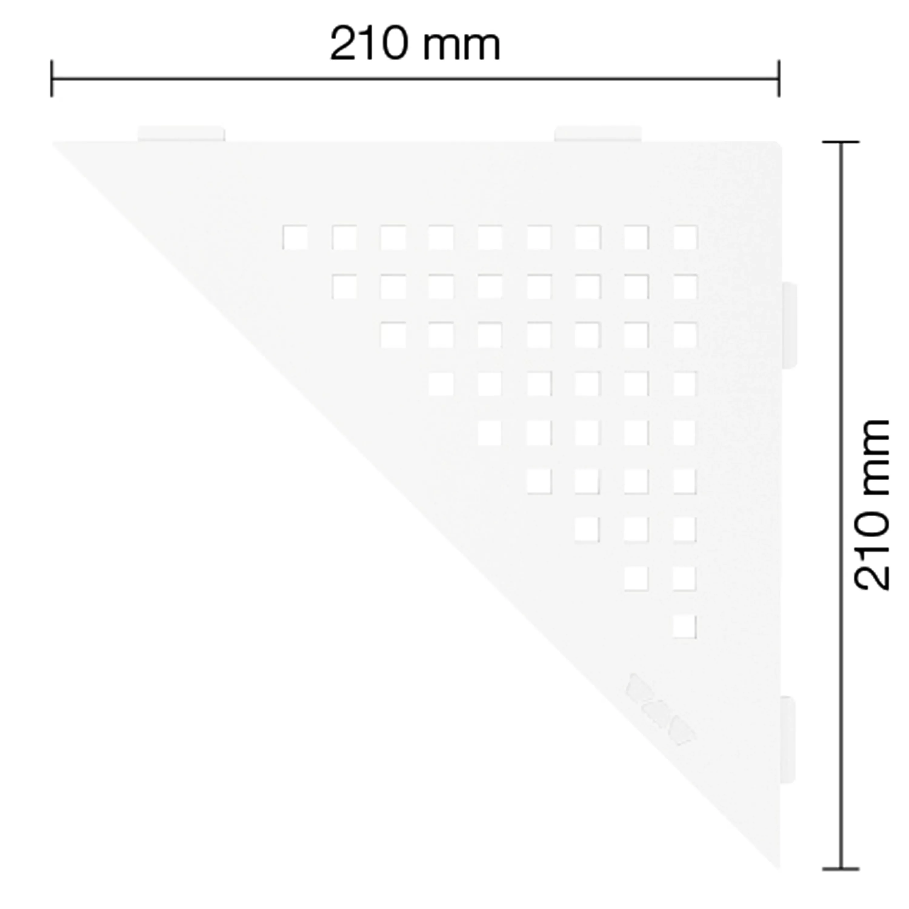 Zidna polica za tuš kabinu Schlüter triangle 21x21cm kvadratna bijela