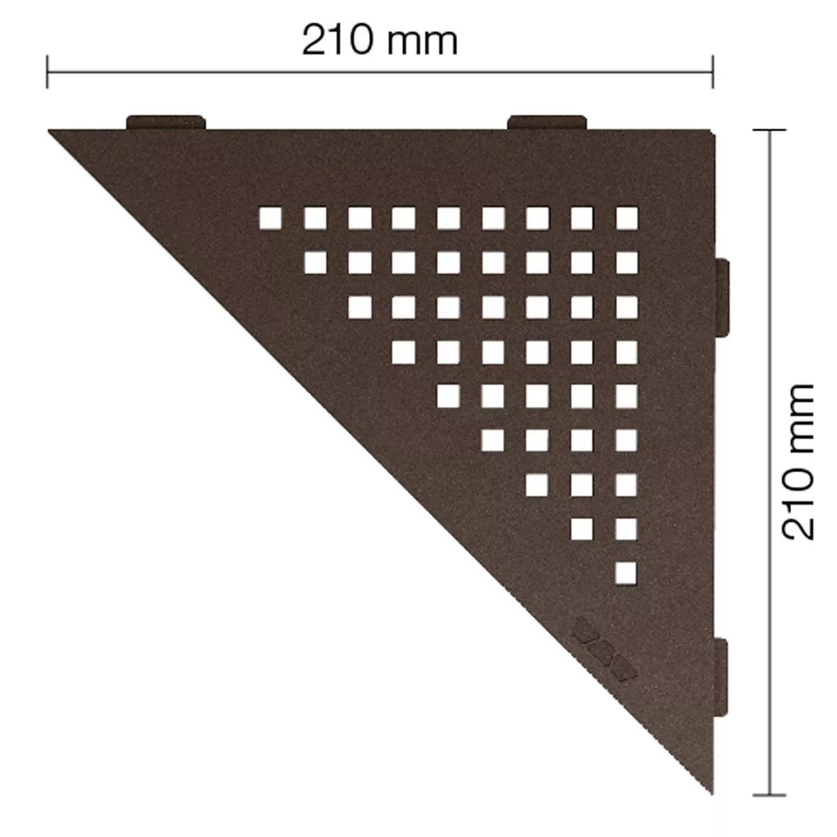 Zidna polica za tuširanje Schlüter triangle 21x21cm Square Bronze