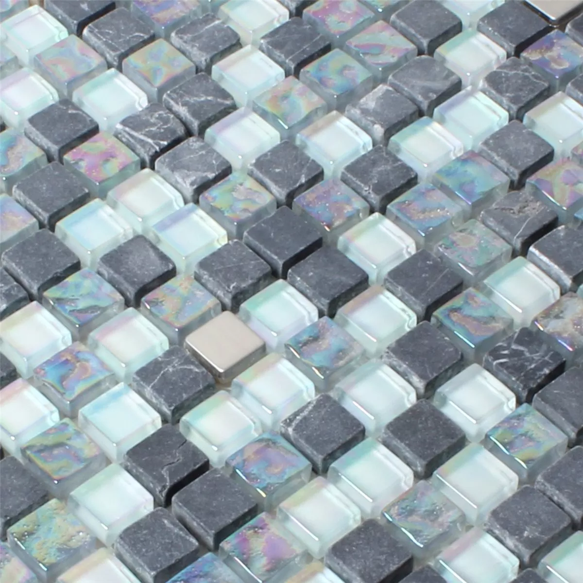 Mozaik Pločice Staklo Mramor Efekt Sedefa Siva Mix