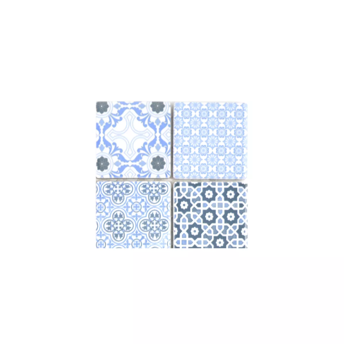Uzorak Keramika Mozaik Pločice Daymion Retro Izgled Kvadrat Plava