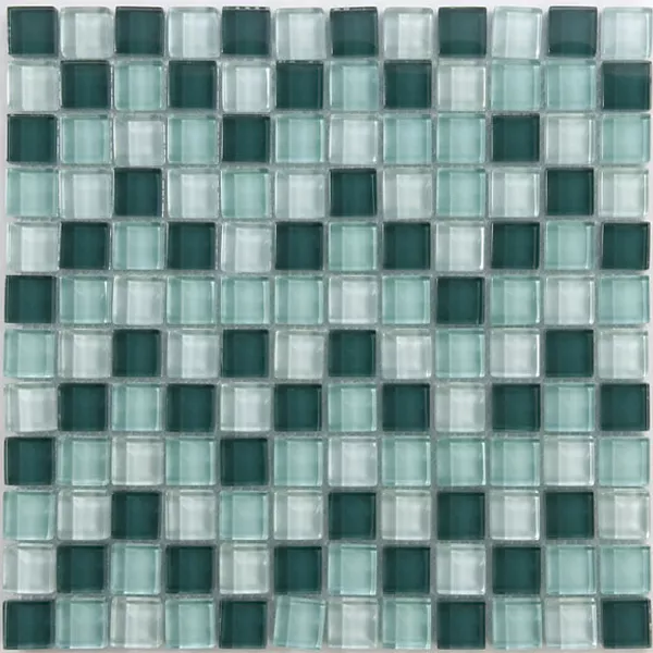 Stakleni Mozaik Pločice 23x23x8mm Zelena Mix