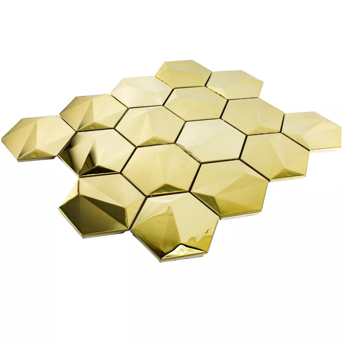 Čelik Mozaik Pločice Durango Šesterokut 3D Zlatna