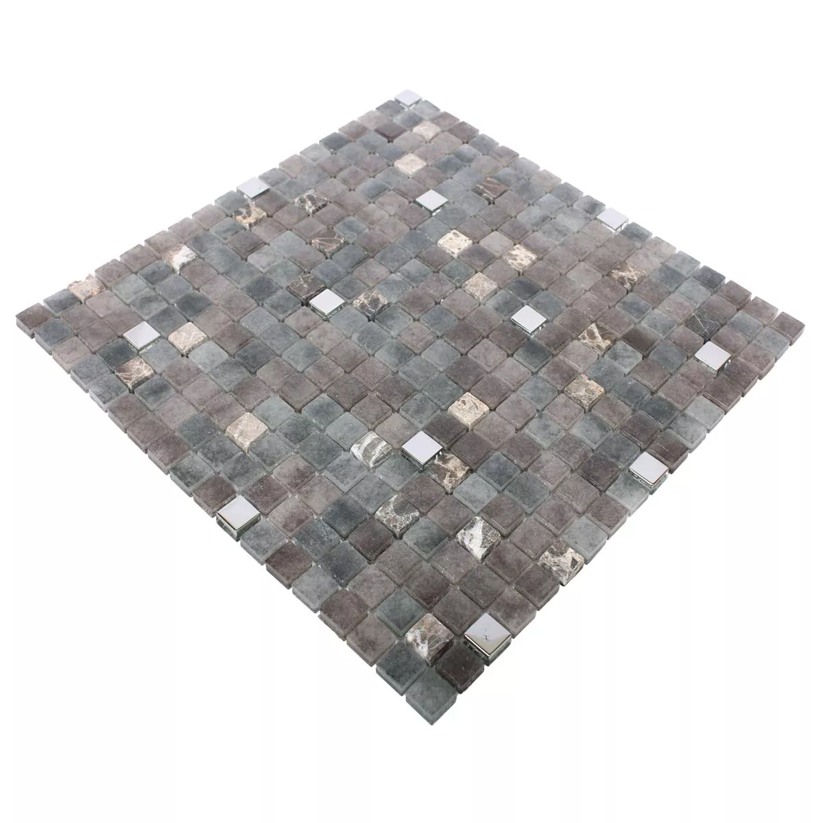 Uzorak Mozaik Pločice Staklo Prirodni Kamen Mix Freyland Smeđa