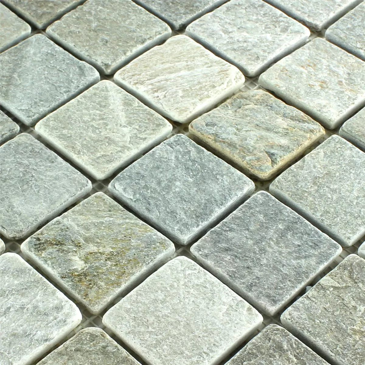 Mozaik Pločice Kvarcit Bež Siva 48x48mm