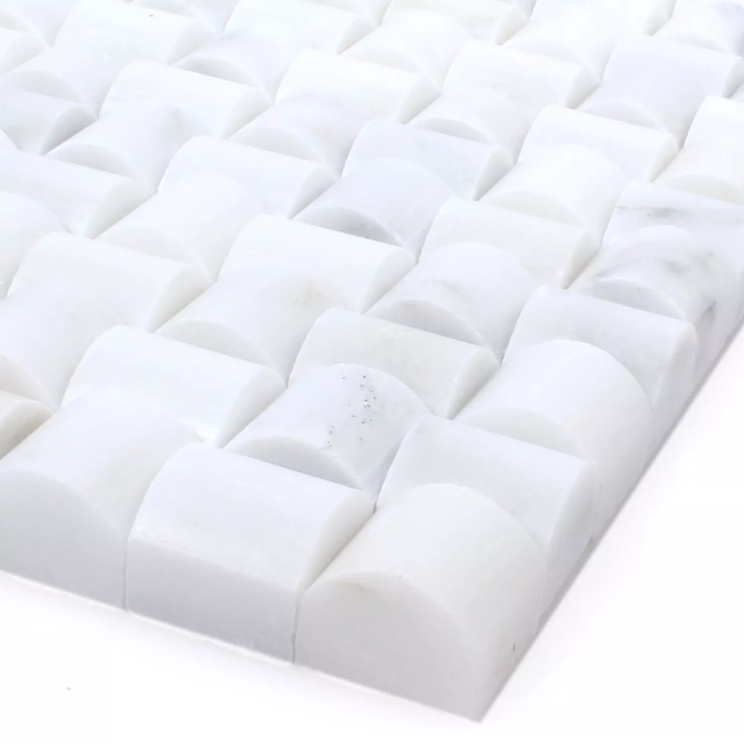 Mozaik Pločice Prirodni Kamen Everest 3D Bijela