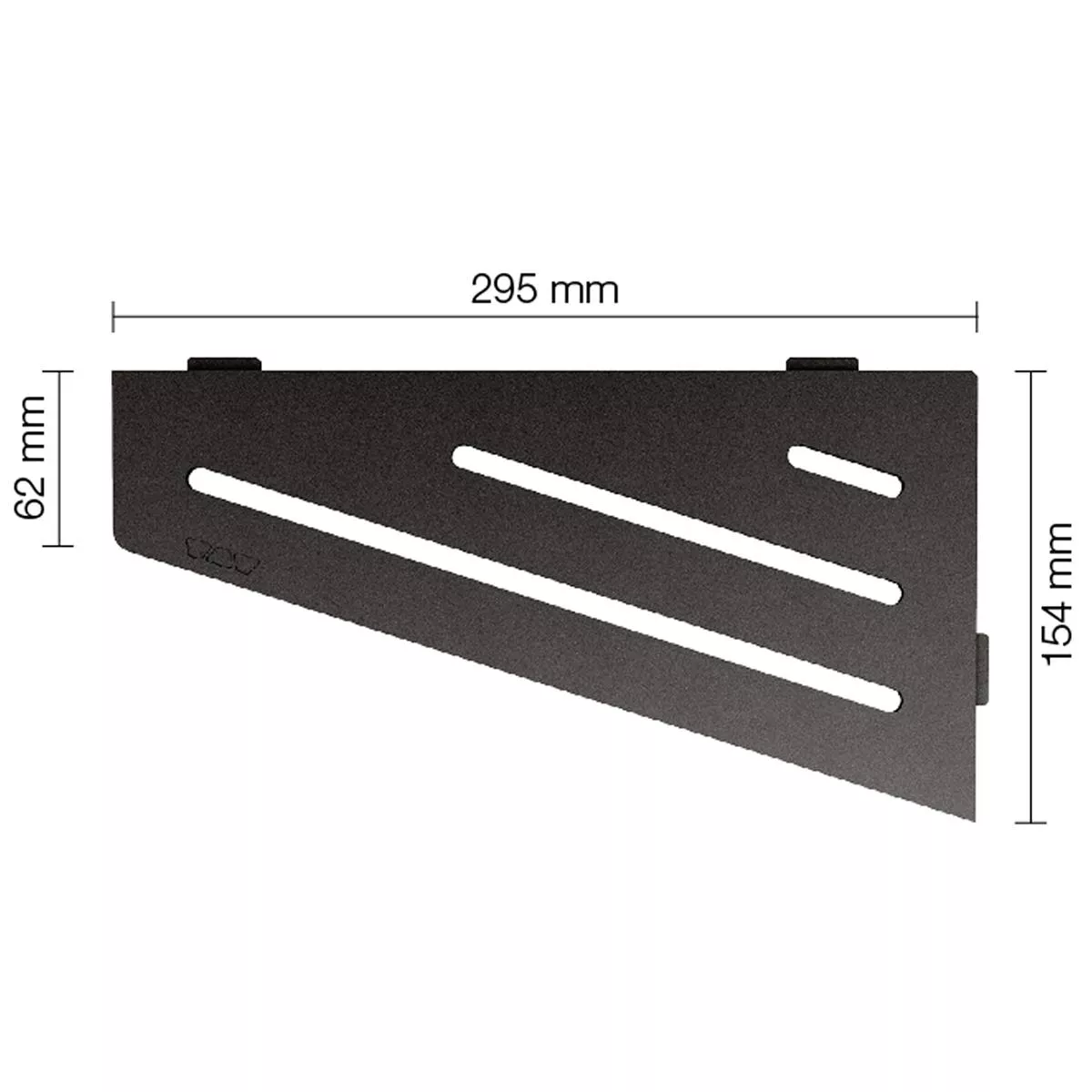 Zidna polica za tuš kabinu Schlüter četvrtasta 15,4x29,5cm valovita antracit