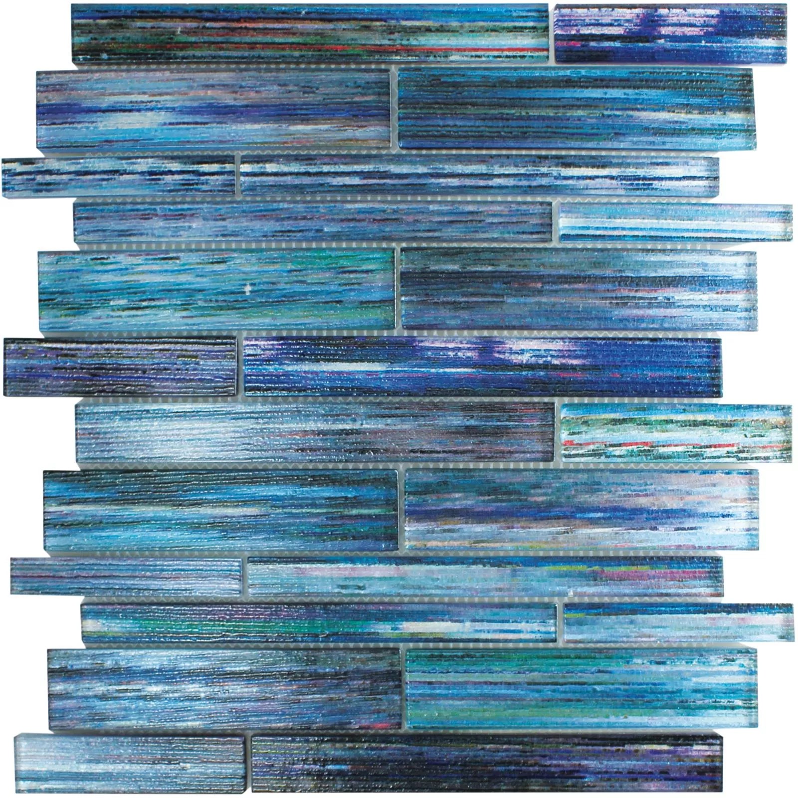 Stakleni Mozaik Pločice Lemont Strukturiran Plava Siva
