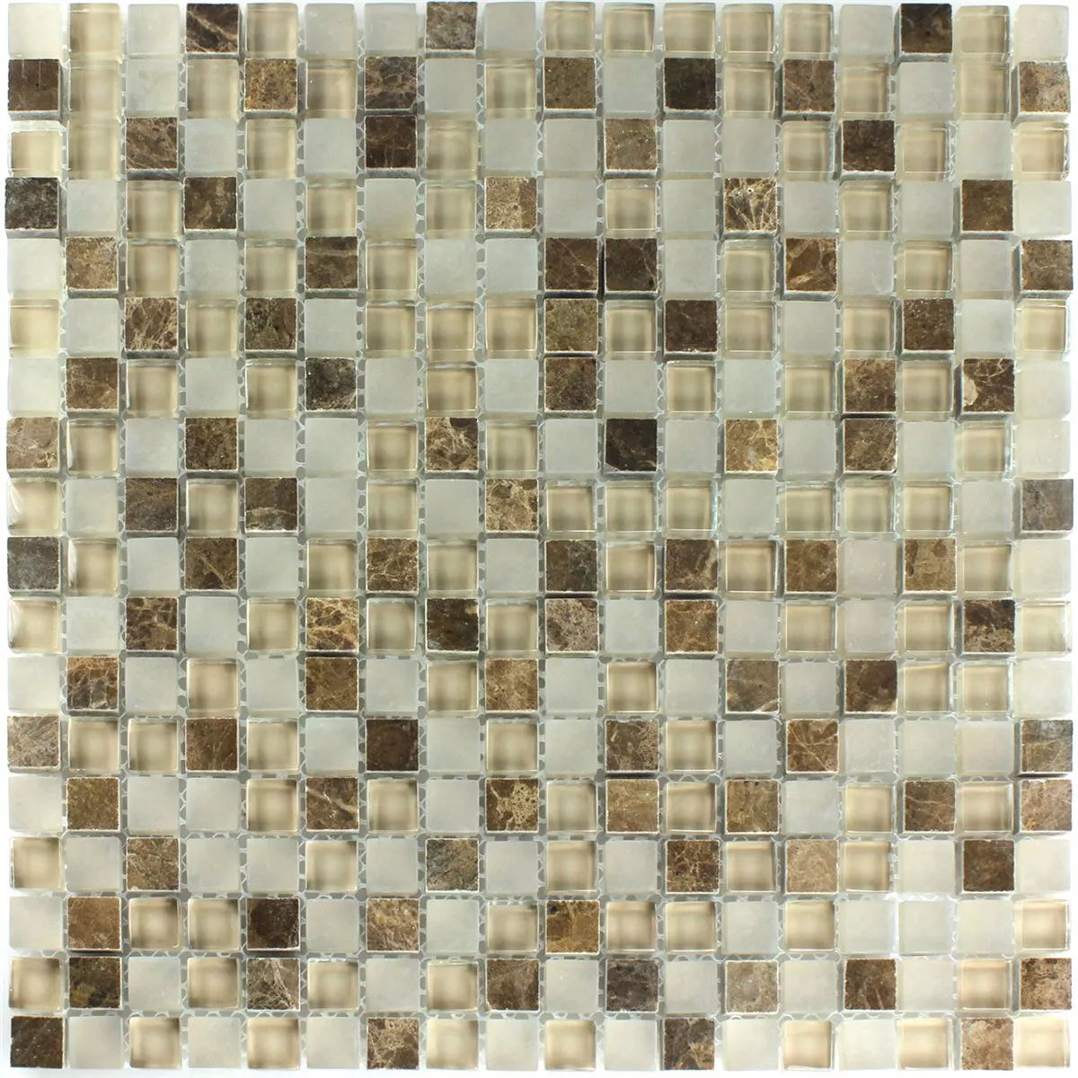 Mozaik Pločice Staklo Mramor Quebeck Smeđa 15x15x8mm
